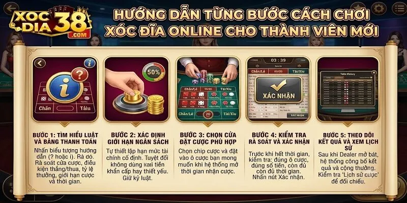 Hướng dẫn từng bước cách chơi xóc đĩa online